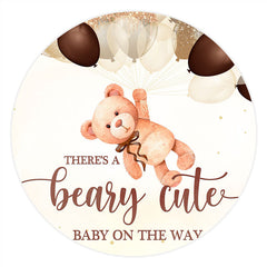 Funkeln Luftballons Und Tragen Runden Baby Dusche Hintergrund