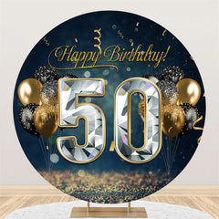 Funkeln Luftballons Silber 50 Geburtstag Runden Hintergrund
