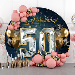 Funkeln Luftballons Silber 50 Geburtstag Runden Hintergrund