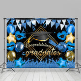 Funkeln Blau Mit Golden Ballon Hintergrund Für Absolventen