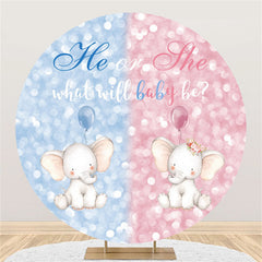 Funkeln Blau Rosa Elefant Kreis Baby Dusche Hintergrund