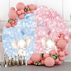 Funkeln Blau Rosa Elefant Kreis Baby Dusche Hintergrund