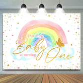 Funkeln Schmetterling Regenbogen Glücklich 1 Geburtstag Hintergrund