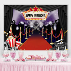 Funkeln Kino Und Popcorn Glücklich Geburtstag Hintergrund