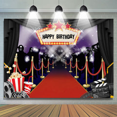 Funkeln Kino Und Popcorn Glücklich Geburtstag Hintergrund