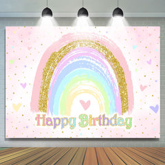 Funkeln Bunt Herz Regenbogen Glücklich Geburtstag Hintergrund