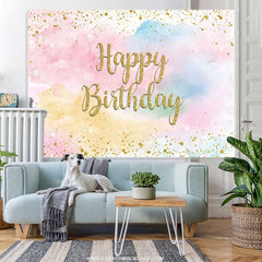Glitzernder bunter Himmelswolken Glücklich Geburtstag Hintergrund