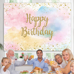 Glitzernder bunter Himmelswolken Glücklich Geburtstag Hintergrund