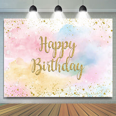 Glitzernder bunter Himmelswolken Glücklich Geburtstag Hintergrund