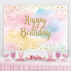 Glitzernder bunter Himmelswolken Glücklich Geburtstag Hintergrund