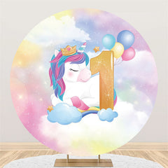 Funkeln Traum Wolke Luftballons Einhorn Geburtstag Hintergrund