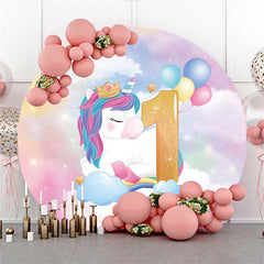 Funkeln Traum Wolke Luftballons Einhorn Geburtstag Hintergrund