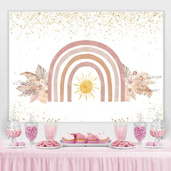 Funkeln Blumen Und Sonne Baby Dusche Hintergrund Für Mädchen