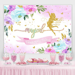 Funkeln Blumen Magisch Fee Glücklich Geburtstag Hintergrund