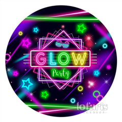 Funkeln Glühen Party Und Linien Runden Geburtstag Hintergrund