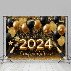 Funkeln Gold Schwarz Ballon Bokeh Abschluss Hintergrund