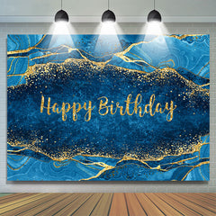 Funkeln Gold Gradient Blau Glücklich Geburtstag Hintergrund