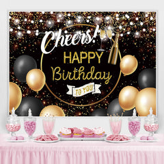 Funkeln Golden Und Schwarz Beifall Glücklich Geburtstag Hintergrund