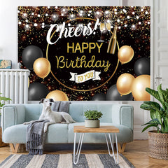 Funkeln Golden Und Schwarz Beifall Glücklich Geburtstag Hintergrund