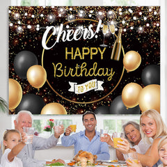 Funkeln Golden Und Schwarz Beifall Glücklich Geburtstag Hintergrund