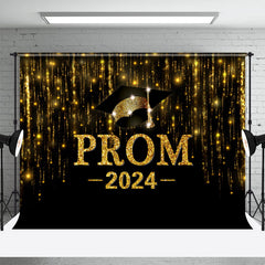 Funkeln Golden Schwarz Hut Abschluss Abschlussball Hintergrund
