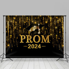 Funkeln Golden Schwarz Hut Abschluss Abschlussball Hintergrund
