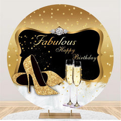Funkeln Golden Mit Sterne Kreis Geburtstag Hintergrund