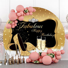 Funkeln Golden Mit Sterne Kreis Geburtstag Hintergrund
