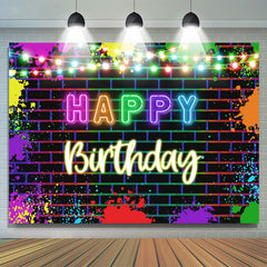 Funkeln Graffiti An Der Wand Glücklich Geburtstag Hintergrund