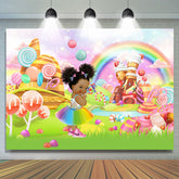 Funkeln Licht Süßigkeiten Haus Baby Dusche Hintergrund Für Mädchen