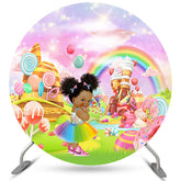 Funkeln Licht Süßigkeiten Haus Baby Dusche Kreis Hintergrund