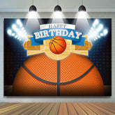 Funkeln Beleuchtung Basketball Gericht Glücklich Geburtstag Hintergrund