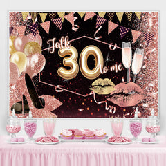 Funkeln Lippen Und Luftballons Glücklich 30 Geburtstag Hintergrund