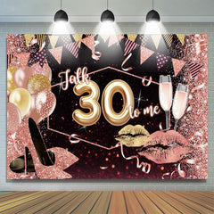 Funkeln Lippen Und Luftballons Glücklich 30 Geburtstag Hintergrund