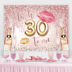 Funkeln Lippen Und Sekt Glücklich 30 Geburtstag Hintergrund