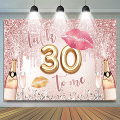 Funkeln Lippen Und Sekt Glücklich 30 Geburtstag Hintergrund