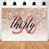 Funkeln Rosa Dreißig Glücklich Geburtstag Backdorp Für Party