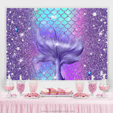 Funkeln Lila Und Blau Meerjungfrau Schwanz Geburtstag Hintergrund