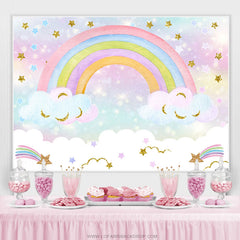 Funkeln Regenbogen Wolke Mädchen Babydusche Hintergrund