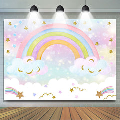 Funkeln Regenbogen Wolke Mädchen Babydusche Hintergrund