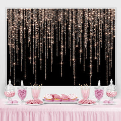Funkeln Rose Gold Golden Schwarz Geburtstag Hintergrund