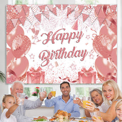 funkeln Rosen Rosa Ballon Funke Geburtstagshintergrund