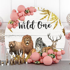 Funkeln Runden Tiere Wild Eins Hölzern Geburtstag Hintergrund