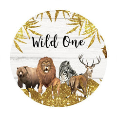 Funkeln Runden Tiere Wild Eins Hölzern Geburtstag Hintergrund