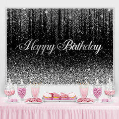 Funkeln Silber Und Schwarz Geburtstag Hintergrund Dekoration
