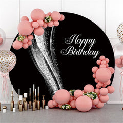 Funkeln Silber Und Schwarz Glücklich Geburtstag Kreis Hintergrund