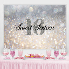 Funkeln Silber Bokeh Süss Sechzehn Geburtstag Hintergrund