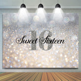 Funkeln Silber Bokeh Süss Sechzehn Geburtstag Hintergrund