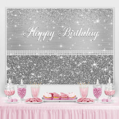 Funkeln Silber Glücklich Geburtstag Hintergrund Für Party Fall