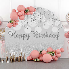 Funkeln Silber Zeichenfolge Kreis Hintergrund Geburtstag Party